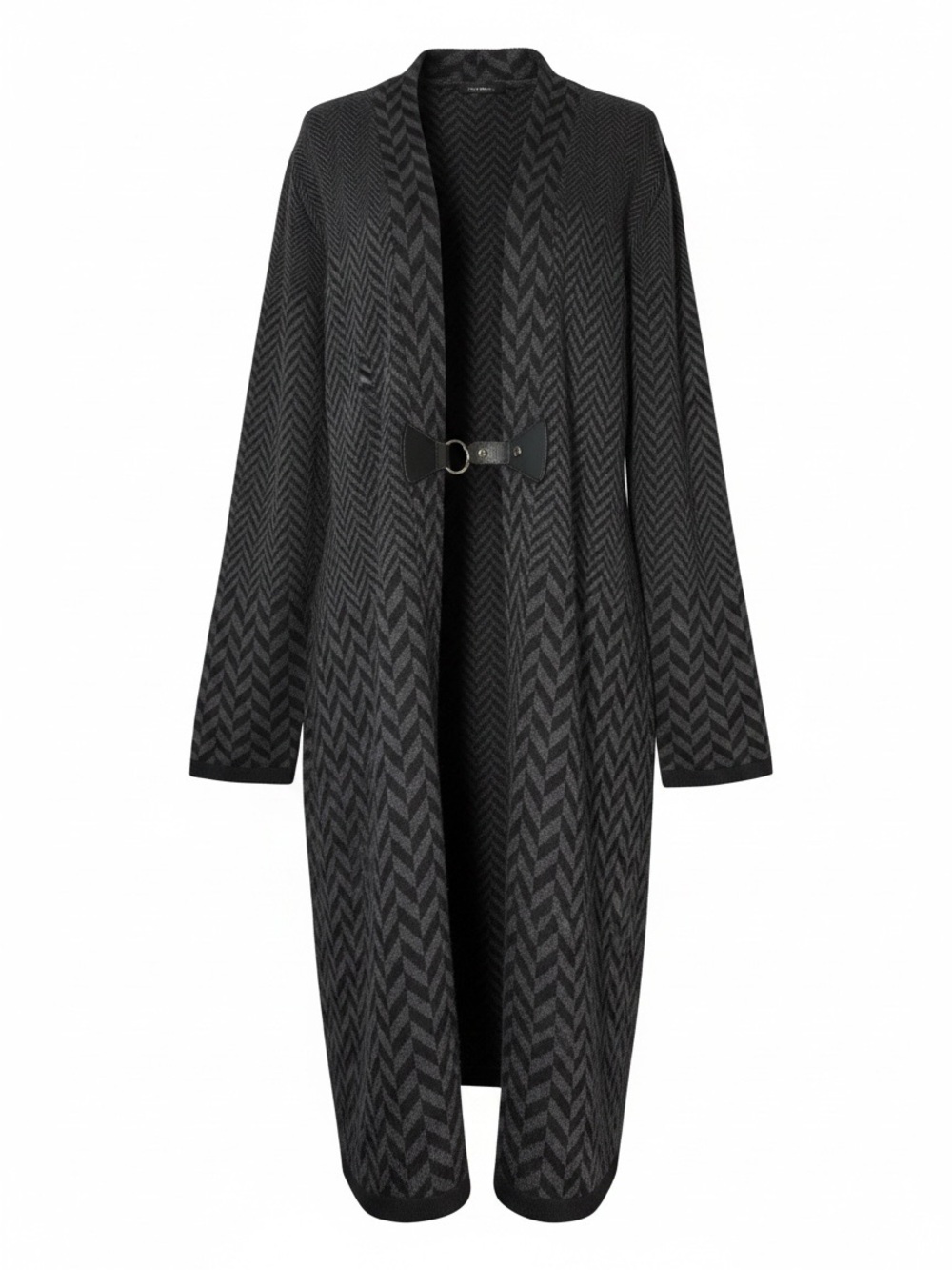 Soft Surroundings West Saxon XL Herringbone Wool Blend Duster Cardigan Gray